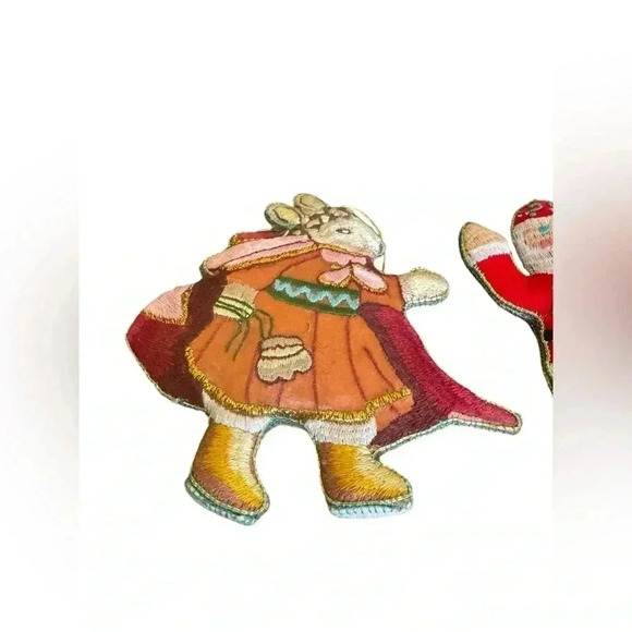 Embroidered Old World Santa/Rabbit Christmas Vintage Ornaments - Picture 3 of 13
